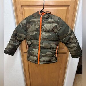 Cabela's Camouflage Jacket with Bright Orange Lining